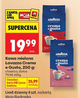 Kawa mielona Lavazza Crema E Gusto Classico promocja w Biedronka
