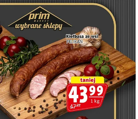 Kiełbasa ze wsi PELIKAN promocja w Prim Market