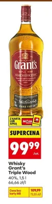 Whisky Grant's Triple Wood 40% promocja w Biedronka