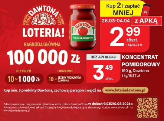 Koncentrat pomidorowy promocja w Chorten