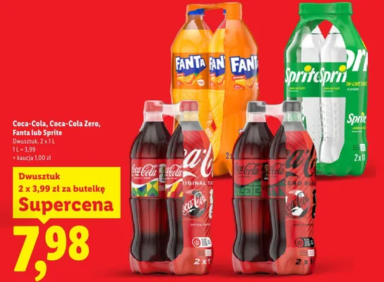 Napój gazowany Fanta 2-pak 1 l promocja w Lidl