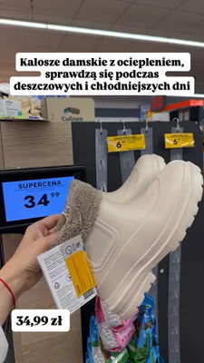 Kalosze damskie niskie z ociepleniem promocja w Biedronka