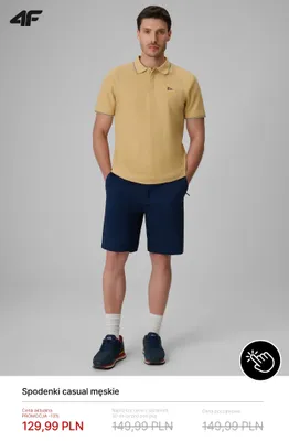 Spodenki casual męskie 4F promocja w 4F