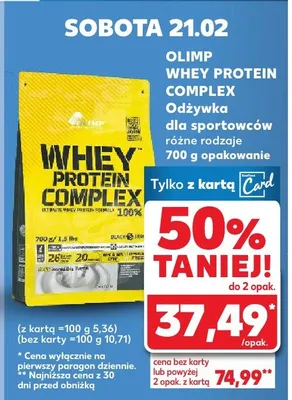 Odżywka dla sportowców Whey Protein Complex  promocja w Kaufland