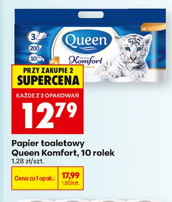Papier toaletowy Queen Komfort promocja w Biedronka
