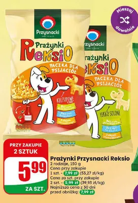 Prażynki Przysnacki Reksio lekko solone promocja w Dino