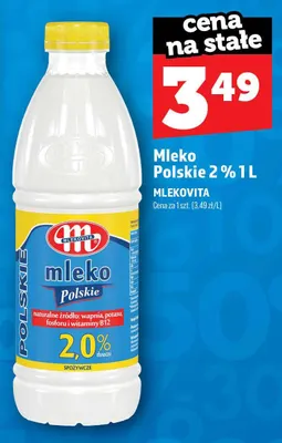 Mleko Polskie Mlekovita 2% promocja w TOPAZ