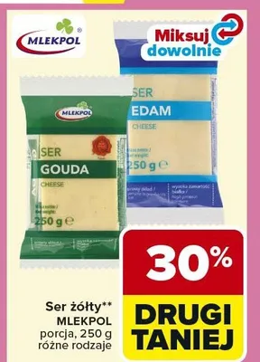 Ser żółty Mlekpol różne rodzaje promocja w Carrefour Market