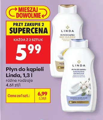 Płyn do kąpieli Linda Moc Olejków promocja w Biedronka