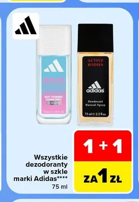 Dezodoranty w szkle marki Adidas promocja w Carrefour