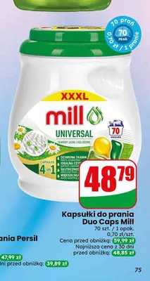 Kapsułki do prania Duo Caps Mill Universal XXXL promocja w Dino