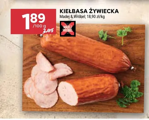 Kiełbasa żywiecka Madej & Wróbel promocja w Stokrotka