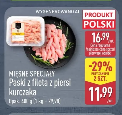 Paski z fileta z piersi kurczaka Mięsne Specjały promocja w Aldi