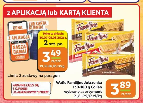 Wafle Familijne Śmietankowe promocja w Społem Częstochowa