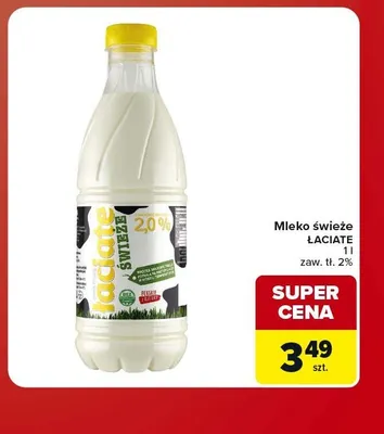 Mleko świeże Łaciate 2% promocja w Carrefour Market