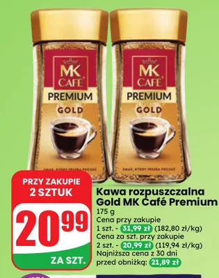 Kawa rozpuszczalna Gold MK Café Premium promocja w Dino