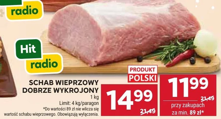 Schab wieprzowy dobrze wykrojony promocja w Stokrotka