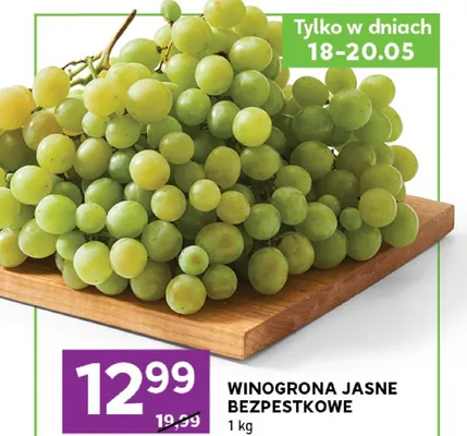 Winogrona jasne bezpestkowe promocja w Stokrotka