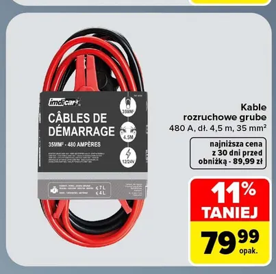 Kable rozruchowe grube Imdicar promocja w Carrefour