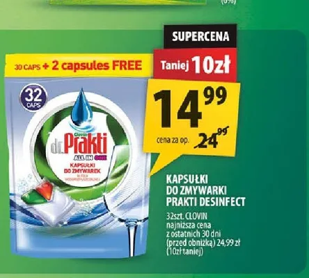 Kapsułki do zmywarki Prakti Desinfect promocja w Arhelan