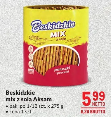 Beskidzkie mix z solą Aksam promocja w Makro