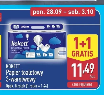 Papier toaletowy 3-warstwowy 8-pak Kokett promocja w Aldi