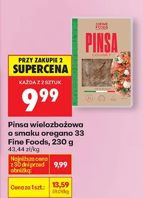 Pinsa wielozbożowa o smaku oregano 33 promocja w Biedronka