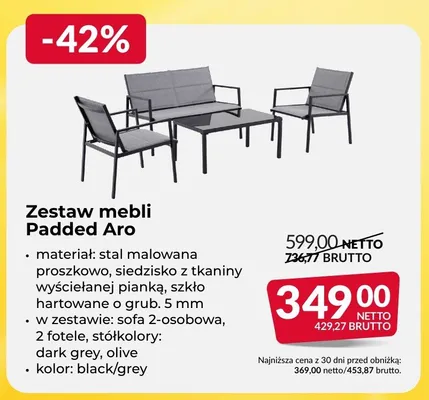 Zestaw mebli Padded Aro promocja w Makro