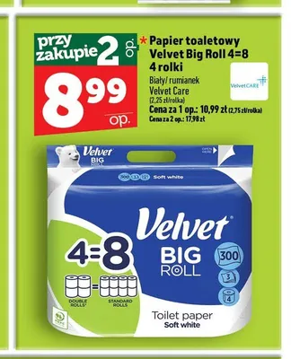 Papier toaletowy Velvet Big Roll promocja w TOPAZ