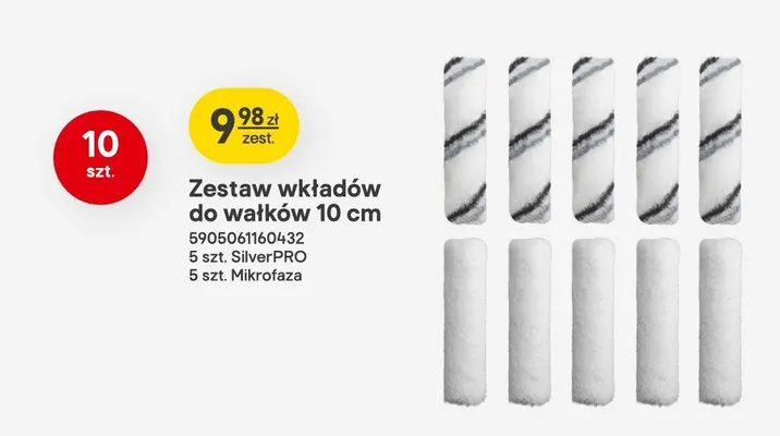 Zestaw wkładów do wałków 10cm Castorama promocja w Castorama