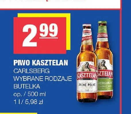 Piwo Kasztelan Niepasteryzowane promocja w SPAR