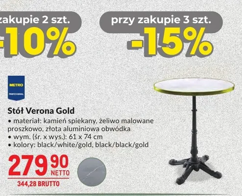 Stół Verona Gold promocja w Makro