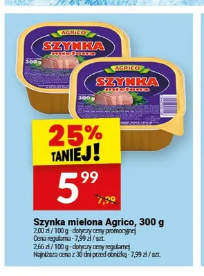 Szynka mielona Agrico promocja w Twój Market