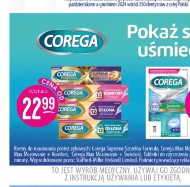 Krem do mocowania protez zębowych Max Mocowanie + Komfort Corega promocja w Drogerie Jasmin