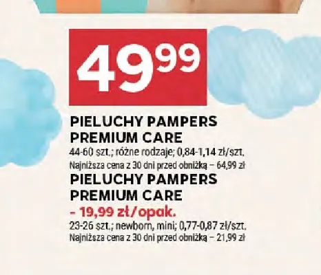 Pieluchy Pampers Premium Care newborn promocja w Stokrotka