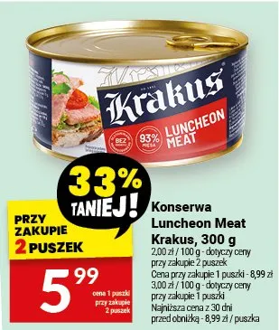 Konserwa Luncheon Meat Krakus promocja w Twój Market