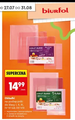 Okładki na podręczniki do klasy VII-VIII Biurfol promocja w Biedronka