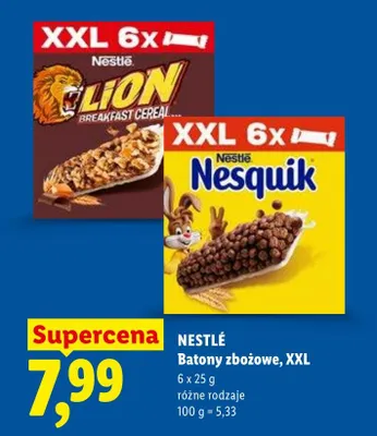Batoniki zbożowe Nestlé Nesquik XXL promocja w Lidl