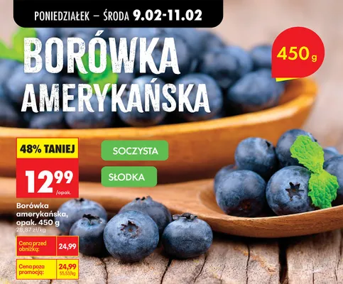 Borówka amerykańska promocja w Biedronka