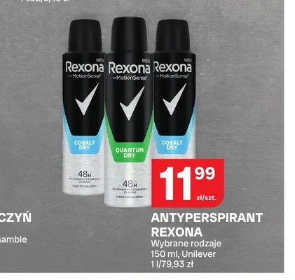 Antyperspirant Rexona promocja w Chorten