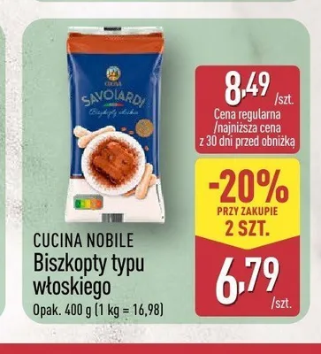 Biszkopty typu włoskiego Cucina Nobile promocja w Aldi
