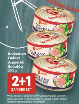Konserwa Gulasz Angielski Sokołów promocja w Delikatesy Centrum
