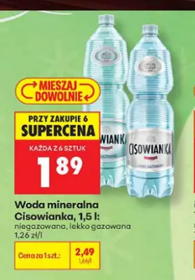 Woda mineralna niegazowana Cisowianka promocja w Biedronka
