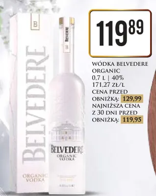 Wódka Belvedere Organic 40% promocja w Dino