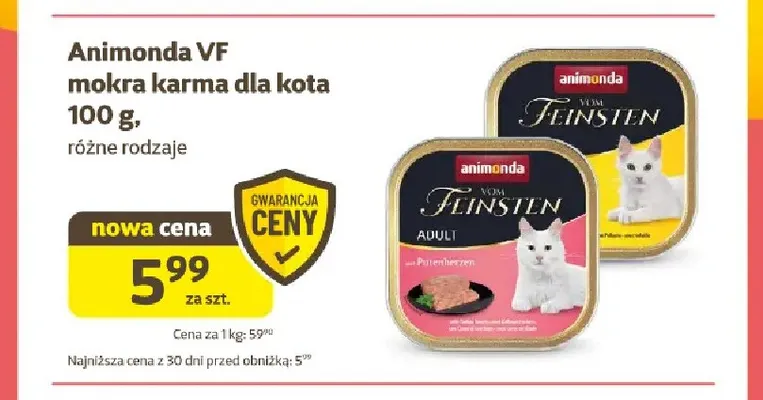 Mokra karma dla kota Animonda VF promocja w Super Zoo