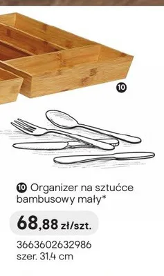 Organizer na sztućce bambusowy mały szer. 31,4cm promocja w Castorama