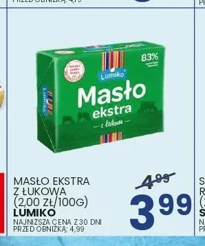 Masło ekstra z Łukowa Lumiko promocja w Wafelek