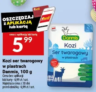 Kozi ser twarogowy w plastrach promocja w Twój Market