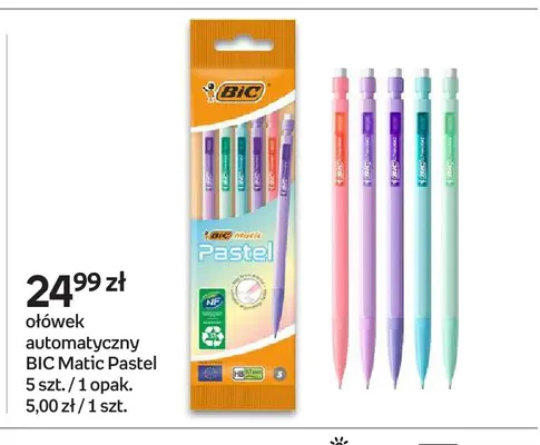 Ołówek automatyczny BIC Matic Pastel 5-pak promocja w Empik