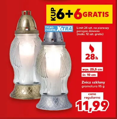 Znicz szklany s-274 promocja w Kaufland